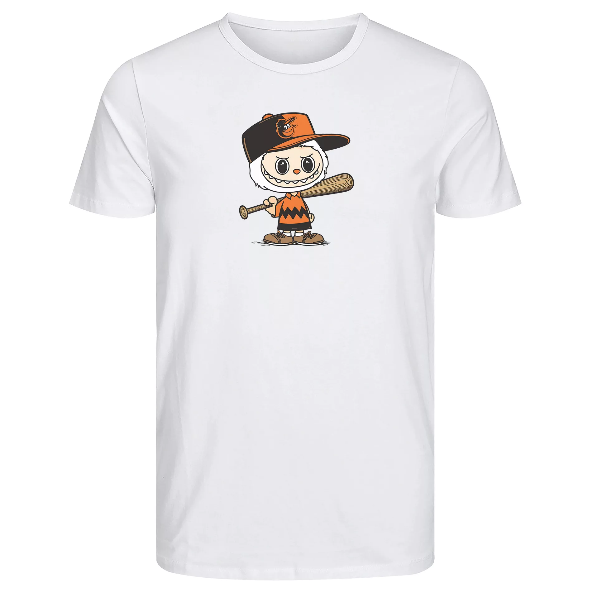 تی‌شرت آستین کوتاه زنانه طرح لبوبو رنگ سفید