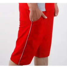 ست تی شرت و شلوارک مردانه آریان نخ باف مدل 17632 رنگ قرمز