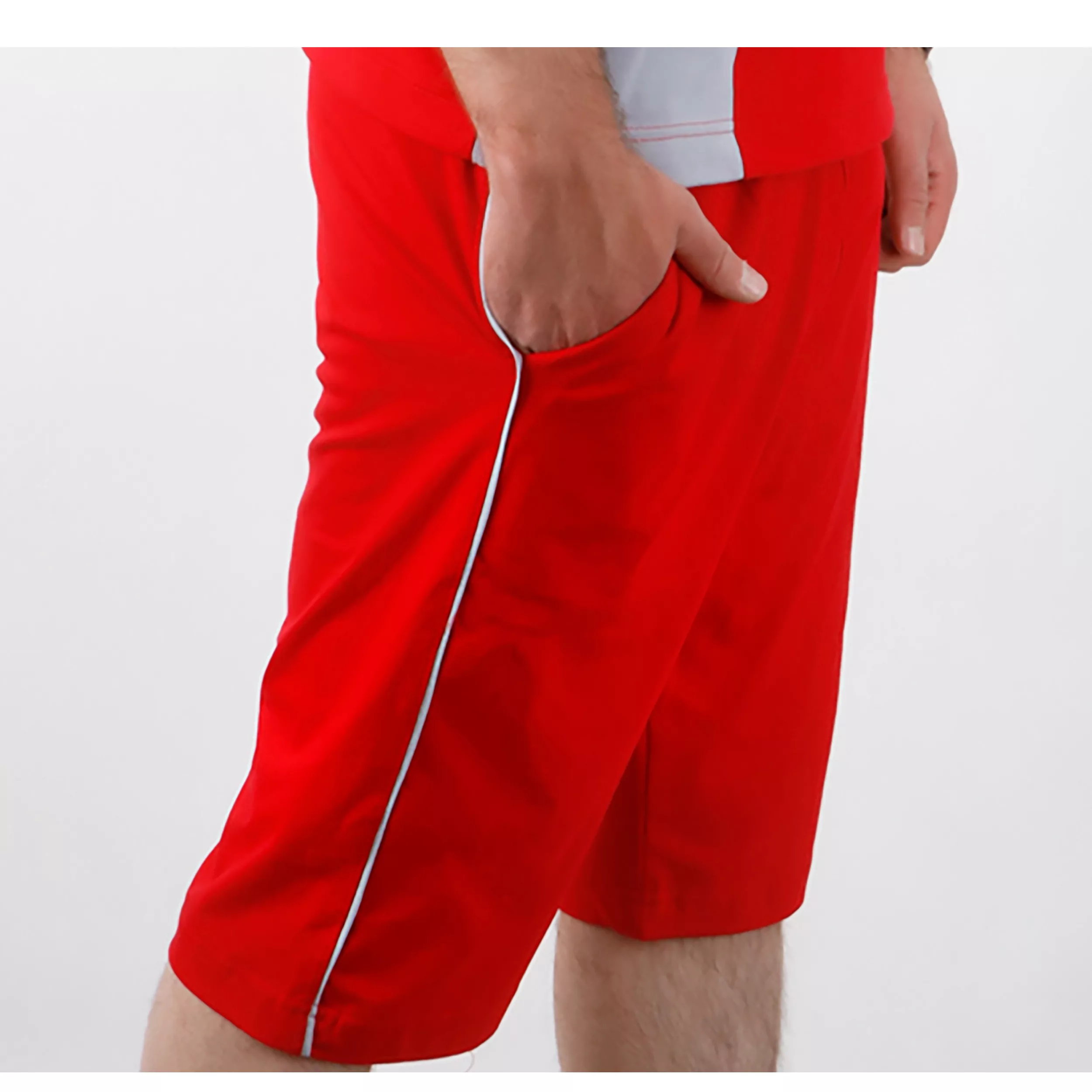 ست تی شرت و شلوارک مردانه آریان نخ باف مدل 17632 رنگ قرمز