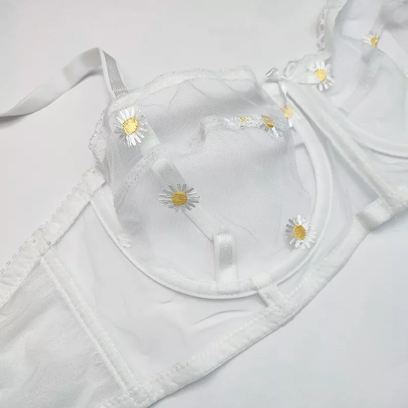 ست شورت و سوتین زنانه مکسوریا مدل توری شیشه ای بابونه کد 14201