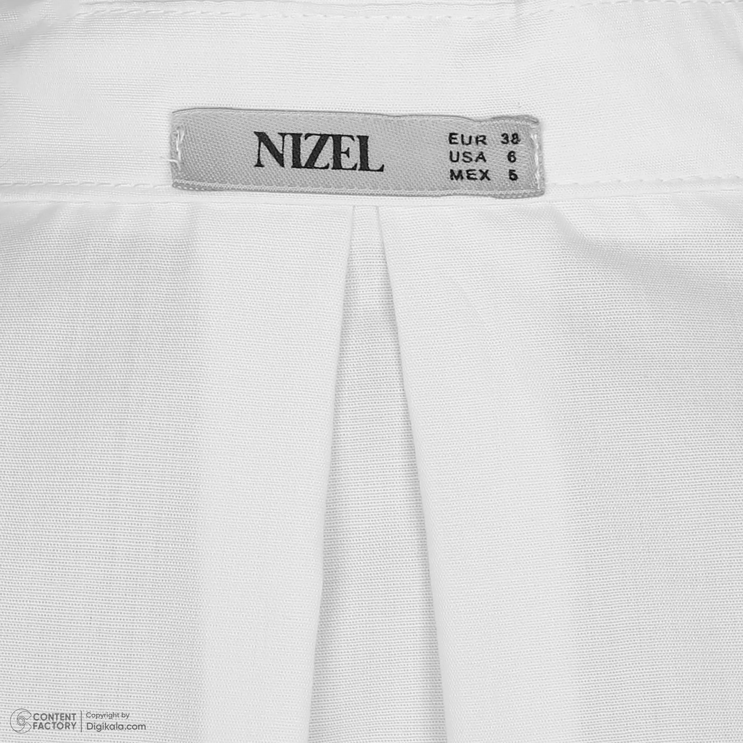 شومیز آستین بلند یقه برگردان زنانه نیزل مدل 478 رنگ سفید