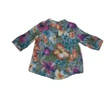 بلوز آستین سه ربع یقه ایستاده زنانه مدل 10033 رنگ آبی