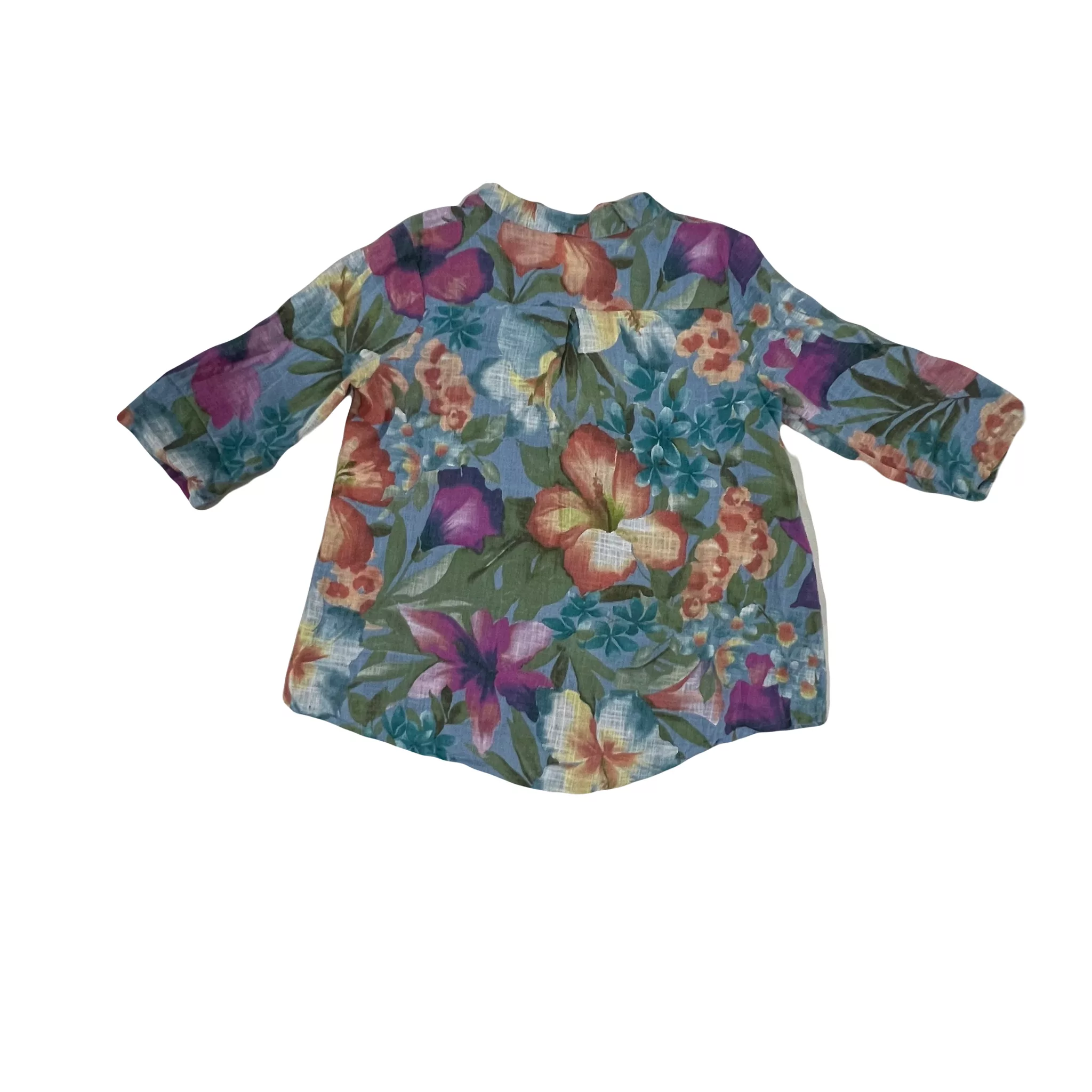 بلوز آستین سه ربع یقه ایستاده زنانه مدل 10033 رنگ آبی