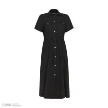 پیراهن یقه برگردان زنانه سوپردرای مدل W18S50101C رنگ مشکی