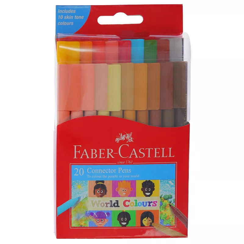 ماژیک رنگ آمیزی 20 رنگ فابر کاستل مدل Connector Pens  طیف پوست و کلاسیک