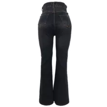 شلوار جین دم پا گشاد زنانه کد 20122 رنگ سرمه‌ای