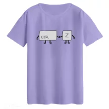 تی‌شرت لانگ آستین کوتاه زنانه مدل ctrl z رنگ یاسی