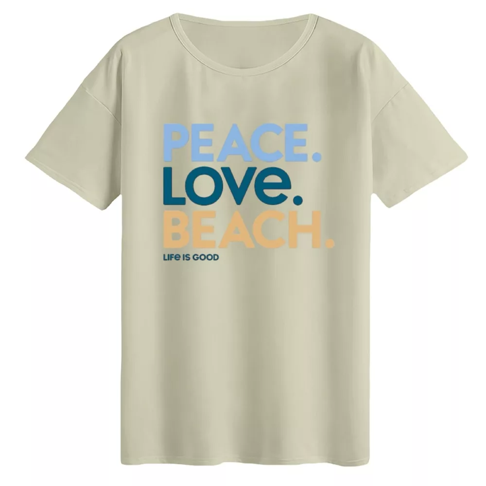 تی‌شرت لانگ آستین کوتاه زنانه مدل نوشته کد 05 رنگ کرم