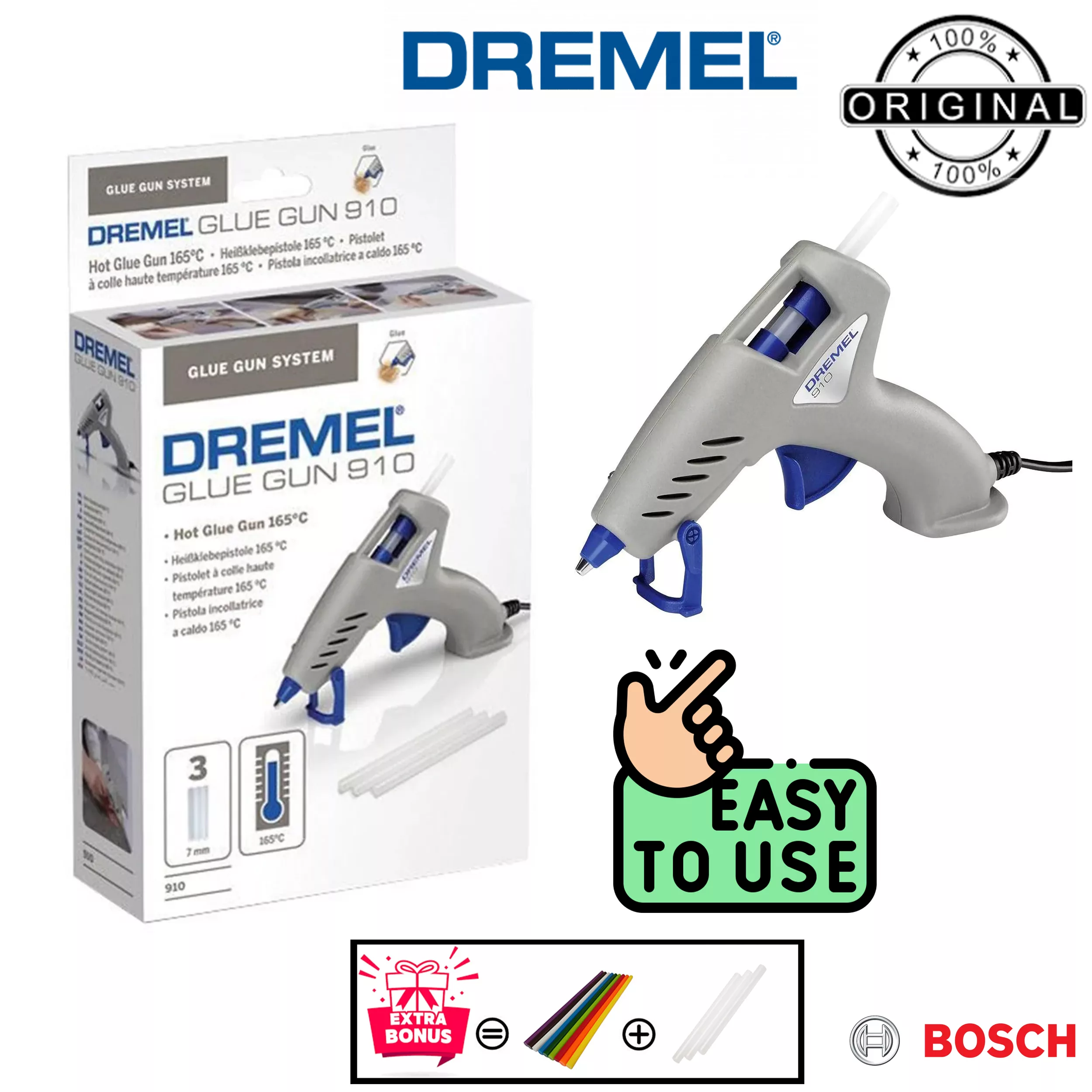 گان چسب حرارتی درمل مدل فوق حرفه ای Dremel Glue Gun 910 - 165 °C