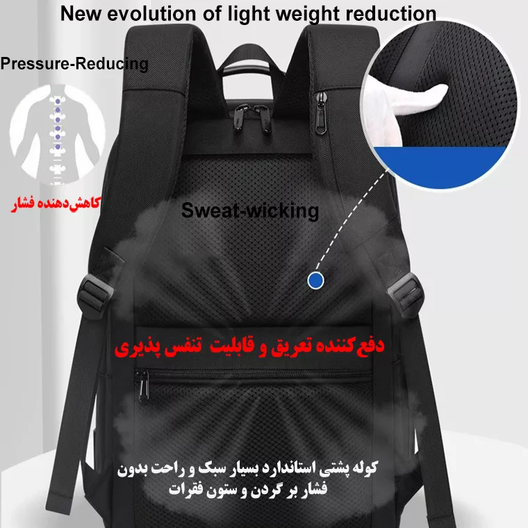 کوله پشتی لپ تاپ چینلو کد 5283 مناسب برای لپ تاپ 14.1 تا 15.6 اینچی