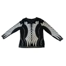 بلوز آستین بلند یقه گرد زنانه مدل SGQUI رنگ مشکی