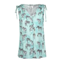 تاپ زنانه جوتی جینز مدل یقه هفت کد 200247 رنگ سبزآبی