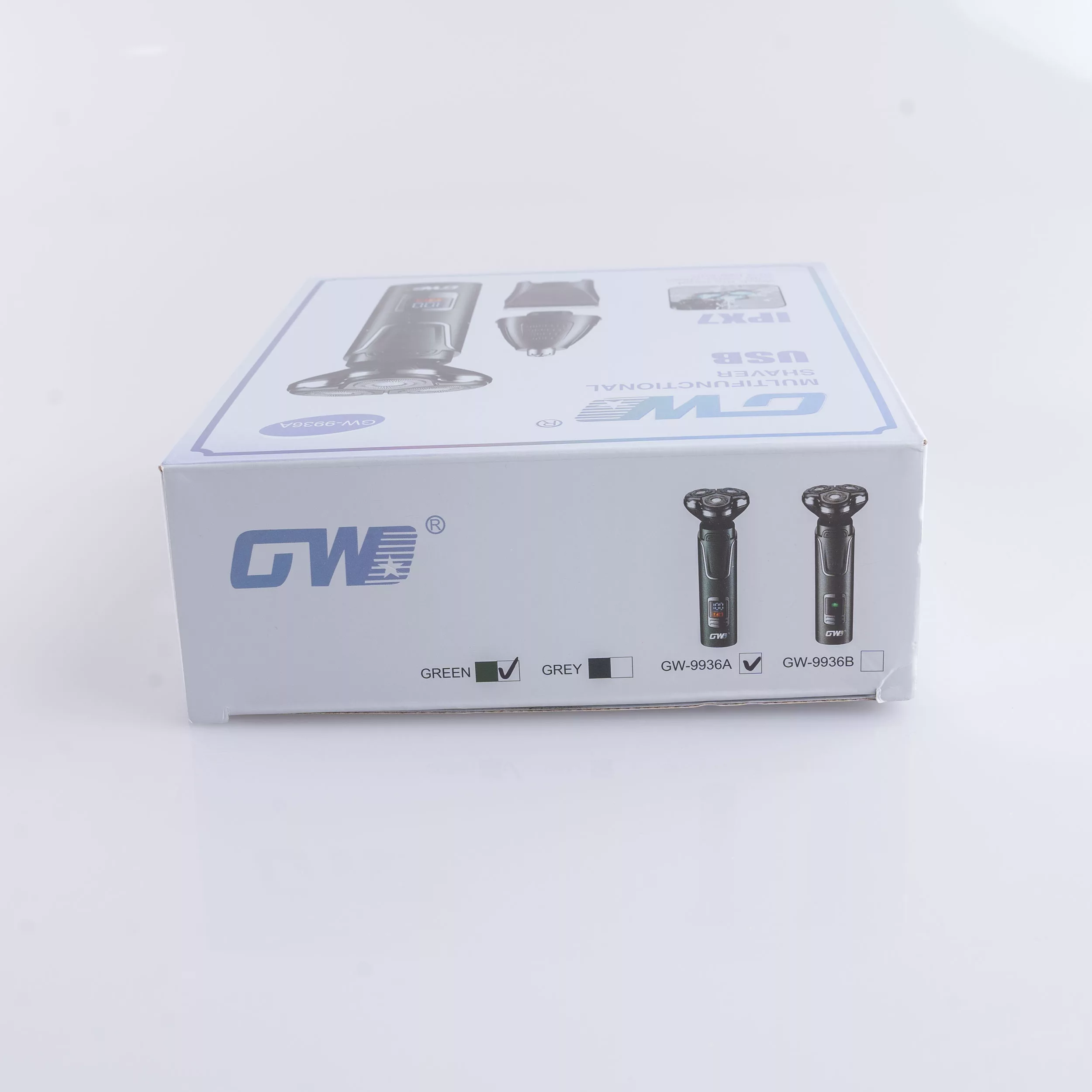 ست ماشین اصلاح موی صورت و بینی شارژی جی دبلیو مدل GW-9936B، اصلاح به صورت صفر زن، خط زن و حجم زن، منبع انرژی با باتری، تکنولوژی اصلاح به صورت برش چرخشی، اندازه اصلاح 0.1 میلیمتر، مدت زمان شارژ 60 دقیقه و مدت زمان استفاده پس از شارژ 150 دقیقه، ضد آب