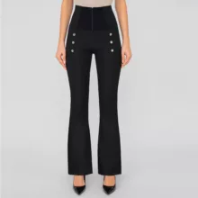 شلوار زنانه مدل کمر گنی بوت کات کد 128