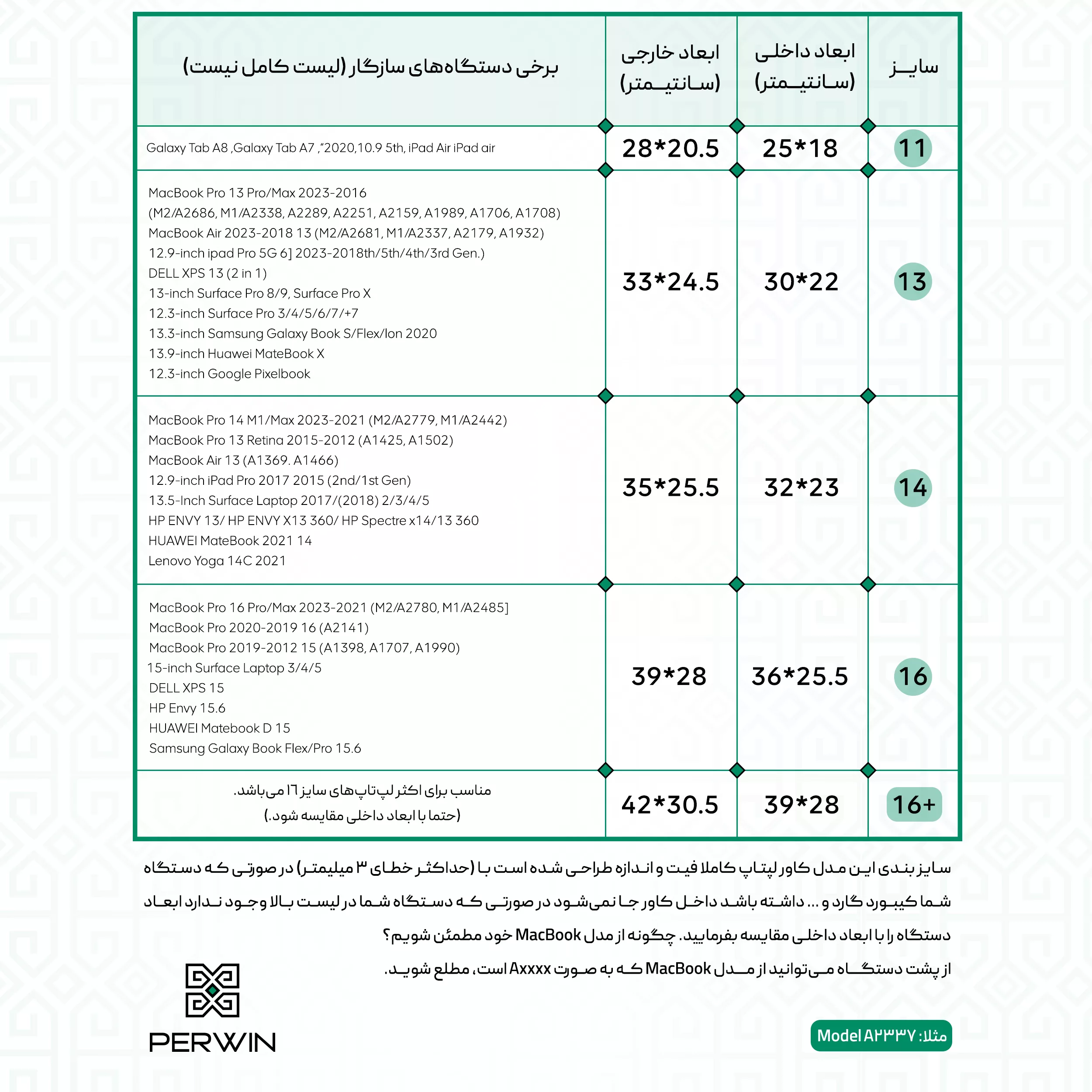 کاور لپ تاپ پر وین مدل LD-23 مناسب برای لپ تاپ 3,4,5 15 اینچی