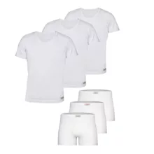 ست شورت پادار و زیرپوش آستین دار مردانه پنبینه مدل صادراتی مجموعه  3 عددی