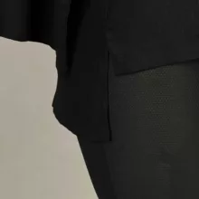 شومیز آستین بلند یقه برگردان زنانه مدل کلوش لینن کد AK1325 رنگ مشکی