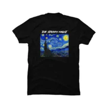 تی شرت آستین کوتاه زنانه مدل شب پر ستاره ونگوگ کد TSH013 starry night