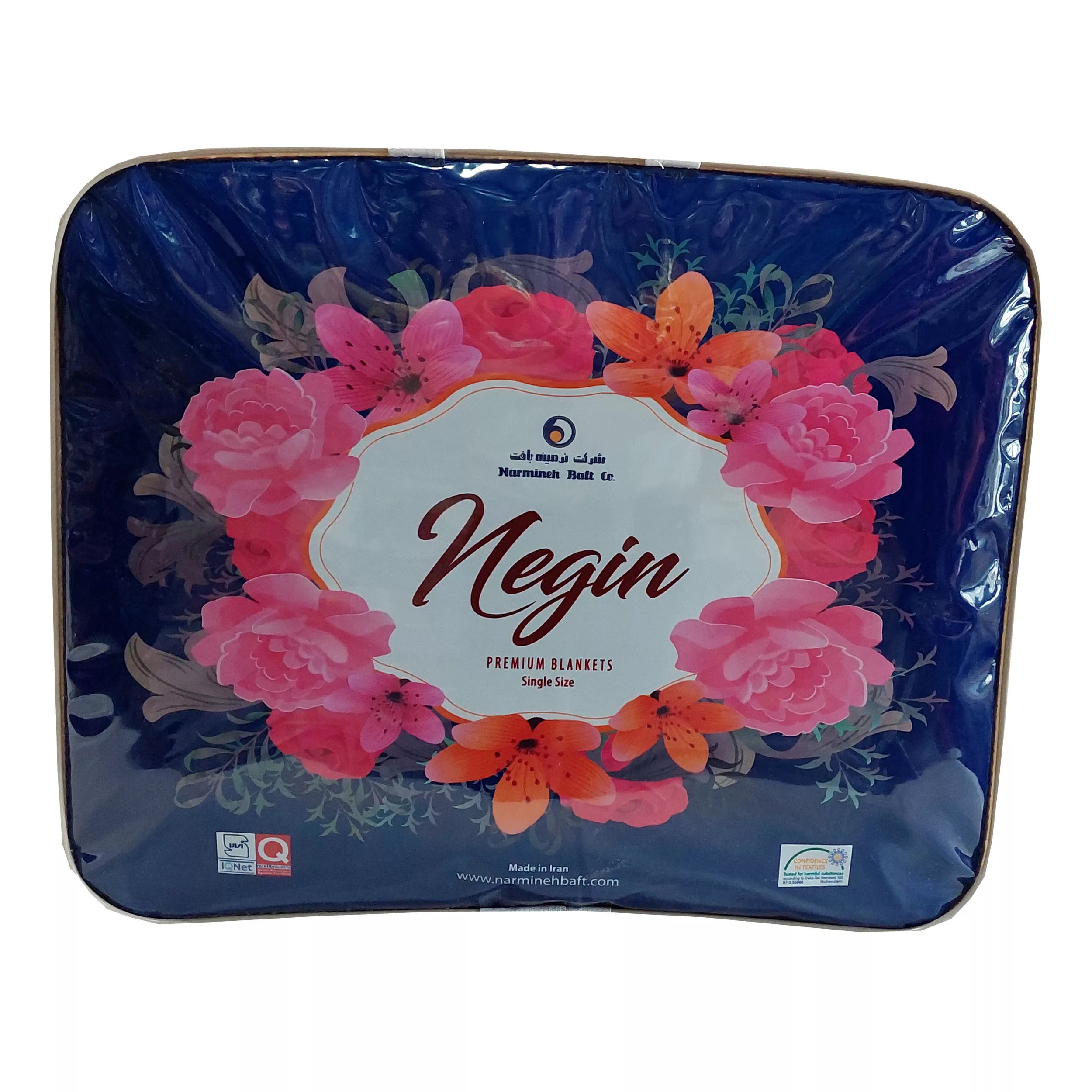 پتوی نرمینه بافت مدل نگین کد11 طرح قلبی سایز 155x215 سانتی متر