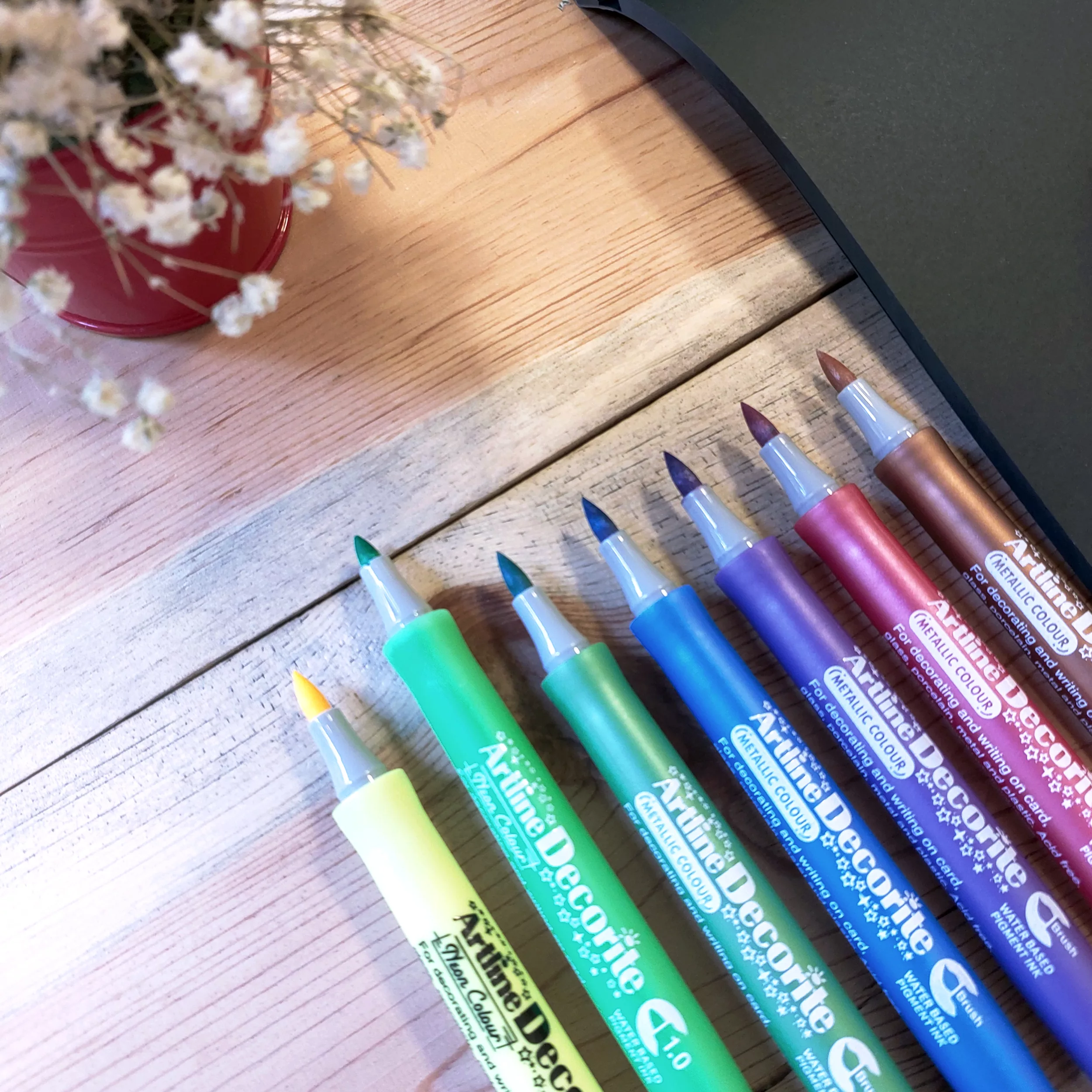 ماژیک آرت لاین مدل براش Decor کد 744 بسته ی 5 عددی