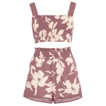 ست نیم تنه و شلوارک راحتی زنانه مدل دلبرانه