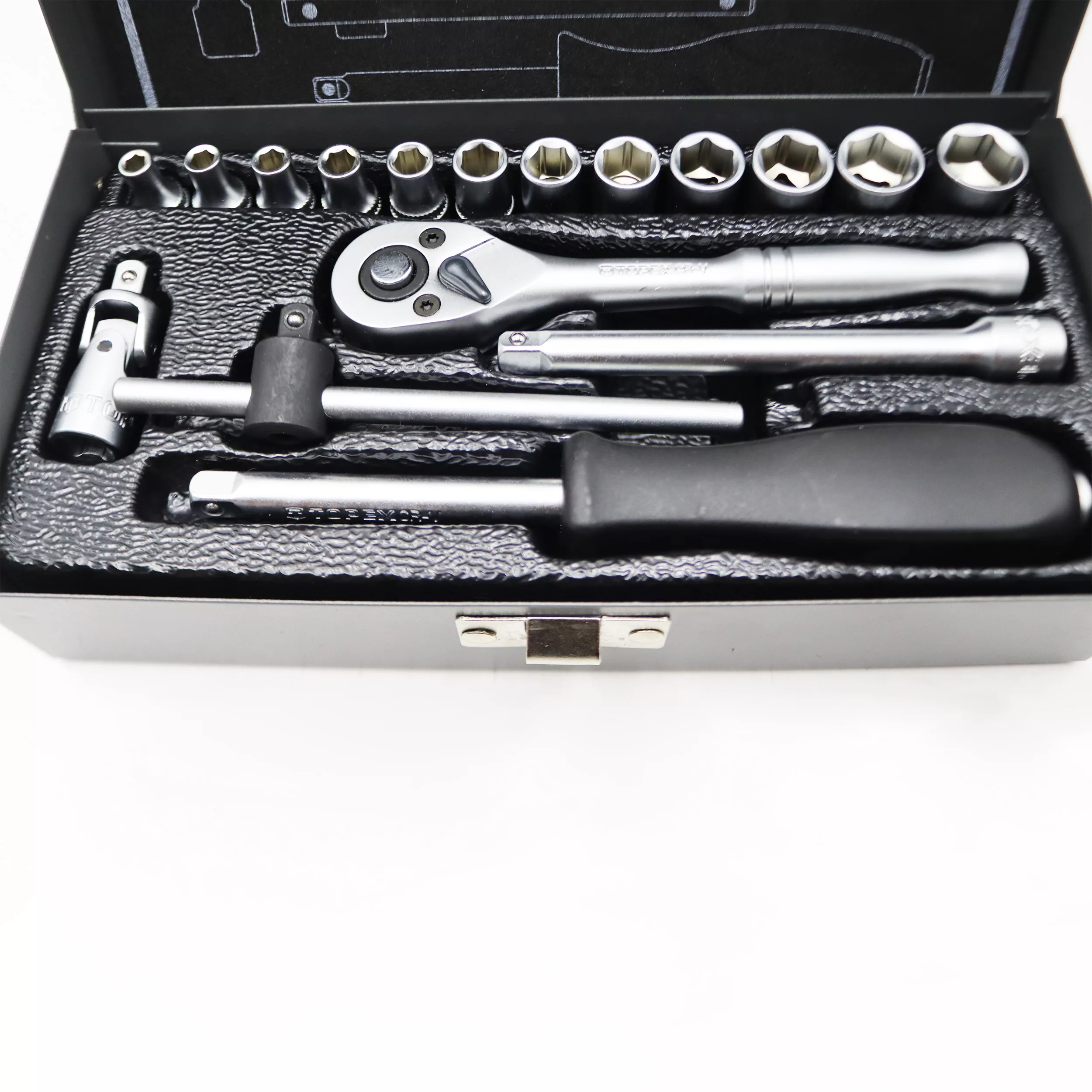 آچار بکس تاپکس مدل YP-1/4INCH -017 مجموعه 17 عددی
