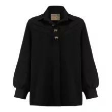 شومیز آستین بلند زنانه السانا مدل هوناز کد 217201 رنگ مشکی