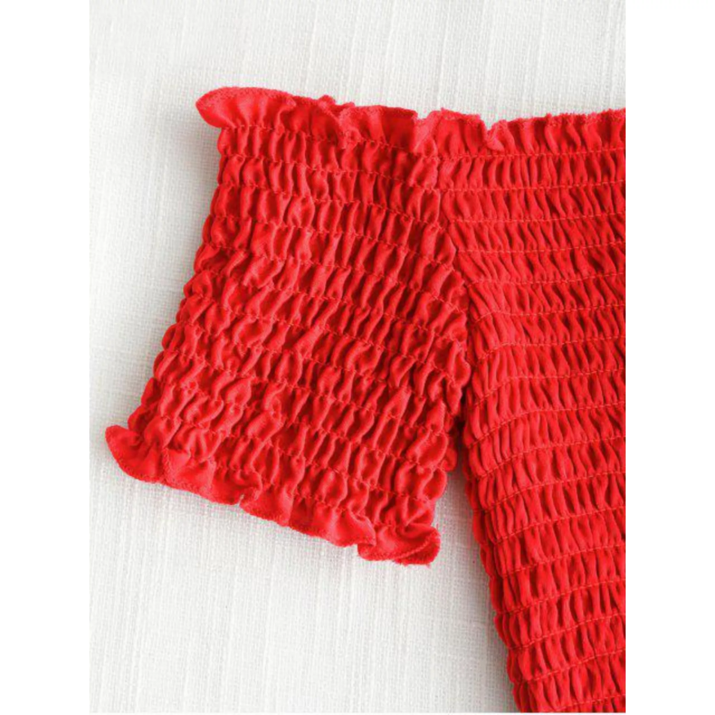 کراپتاپ زنانه مدل نخی تابستانی رنگ قرمز