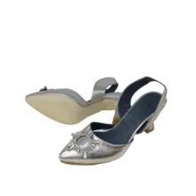 کفش زنانه مدل خورشید بیاله رنگ نقره ای