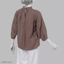 بلوز آستین بلند یقه ایستاده زنانه سرژه مدل 204626  رنگ قهوه ای