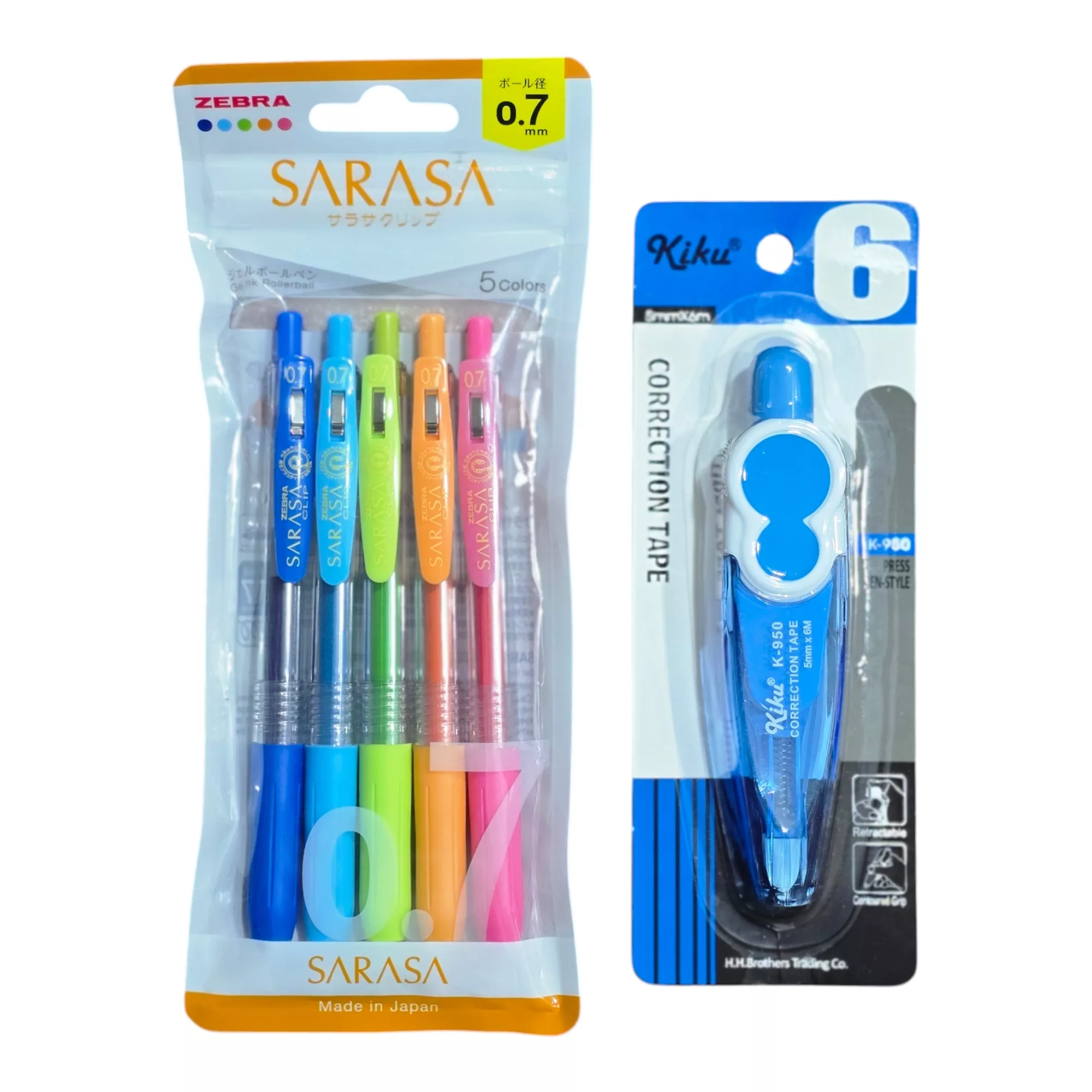 روان نویس 0.7 میلی متری زبرا مدل ساراسا به همراه با غلط گیر نواری بسته 5 عددی