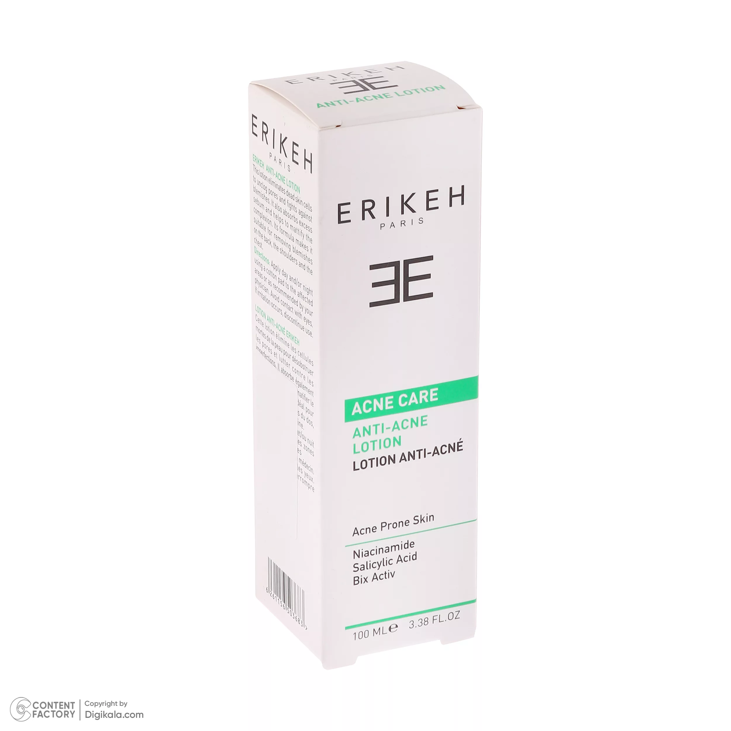 لوسیون ضد جوش اریکه مدل Niacinamide مناسب برای پوست های چرب حجم 100 میلی لیتر