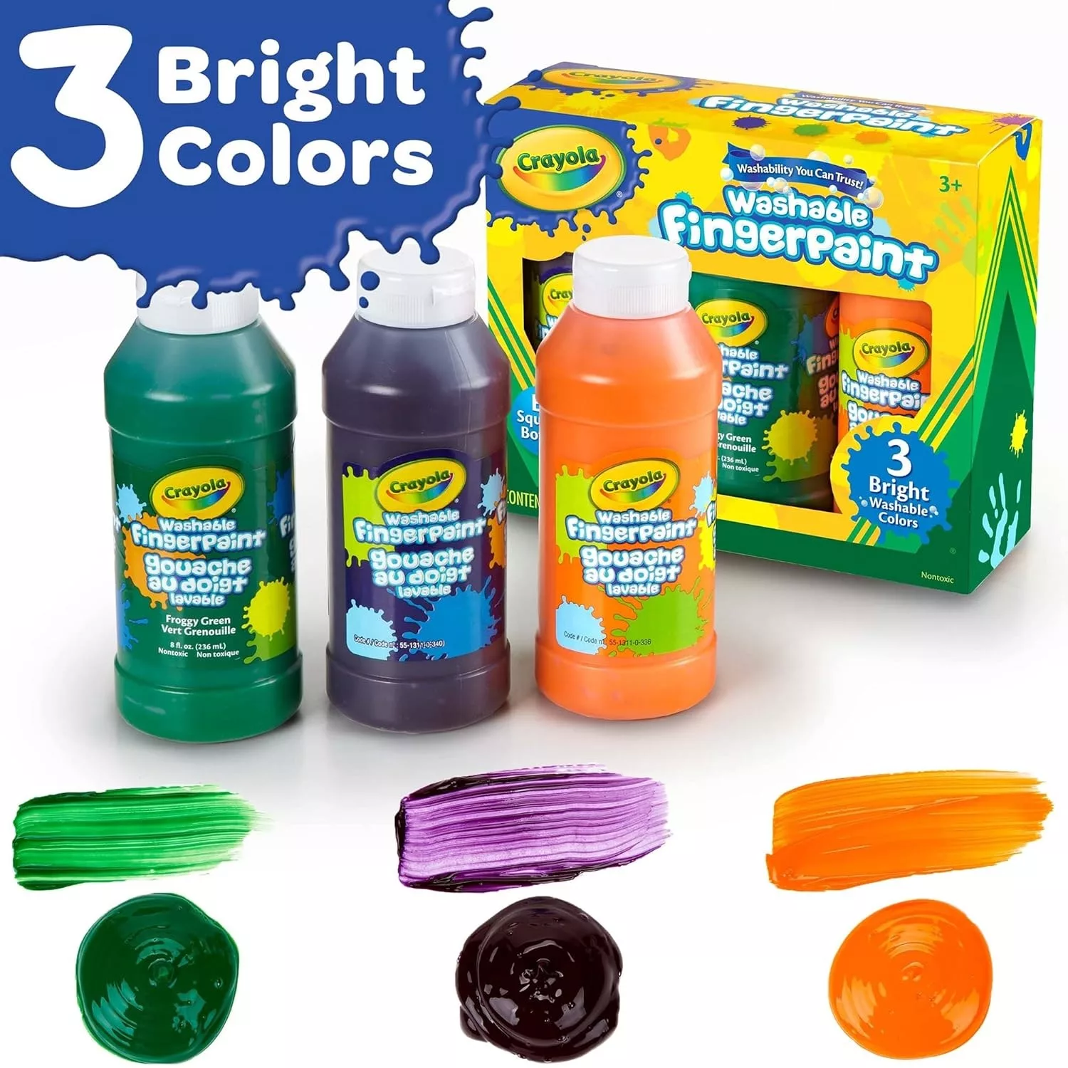 رنگ انگشتی 3 رنگ کرایولا مدل Washable کد 551311