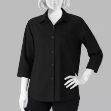 شومیز آستین بلند یقه برگردان زنانه مدل A786 رنگ مشکی