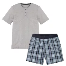 ست تی شرت و شلوارک مردانه مدل Lsh2025GrCheck