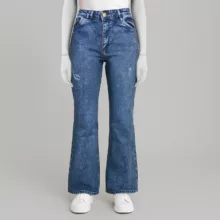 شلوار جین دم پا گشاد زنانه مدل 8668