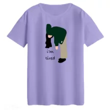 تی‌شرت لانگ آستین کوتاه زنانه مدل دخترک دراز رنگ یاسی