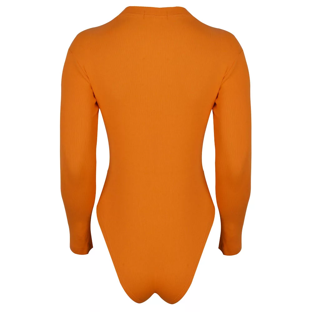 بادی زنانه دکسونری مدل 256004606 طرح گلدوزی رنگ نارنجی