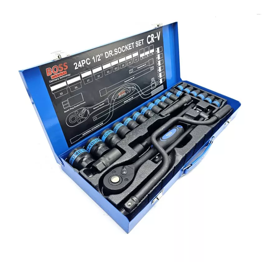 آچار بکس جغجغه ای باس مدل LIFE-STYLE-24 BLACK مجموعه 24 عددی