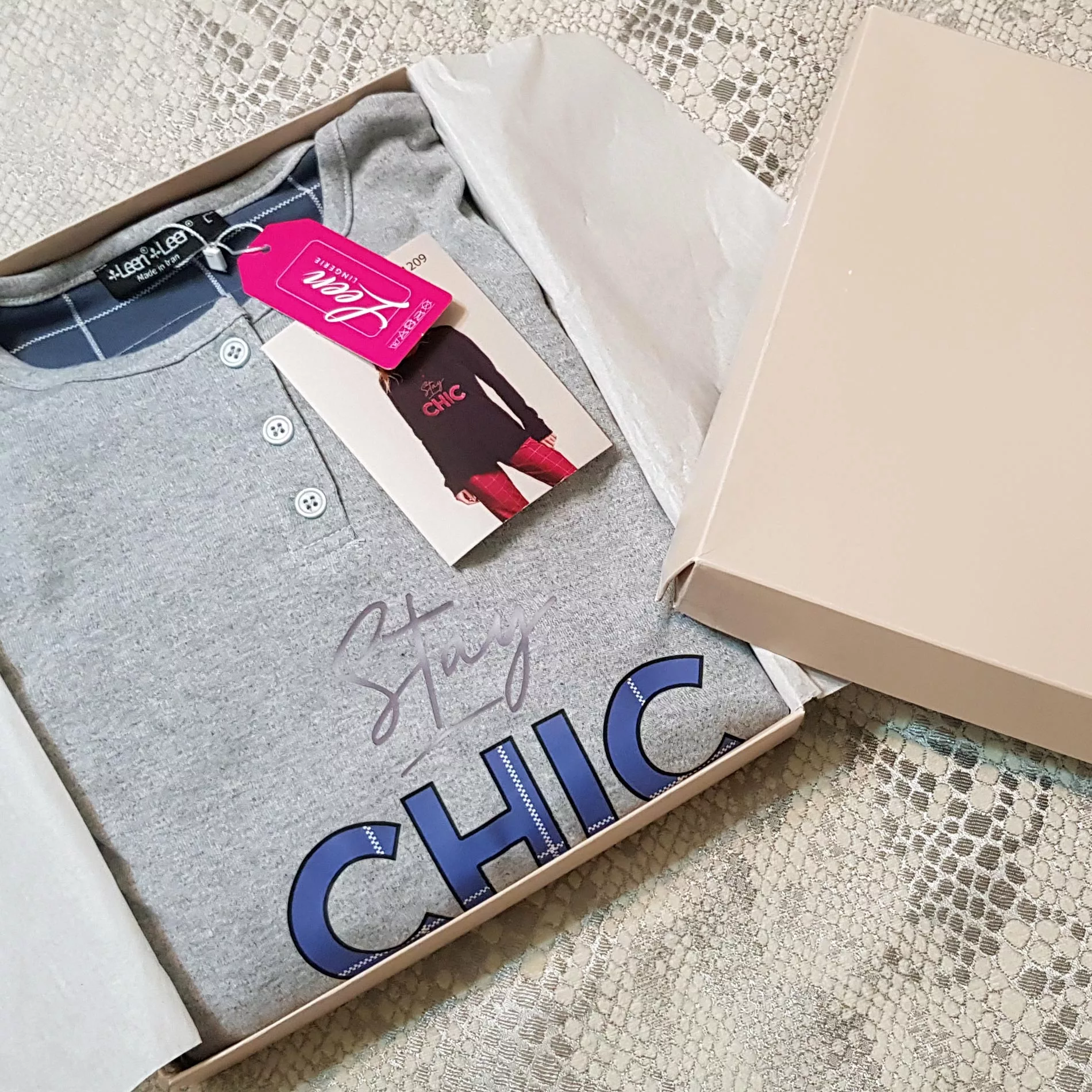 ست بلوز و شلوار زنانه لین مدل نخ پنبه کد 5196-209 رنگ طوسی