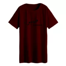 تی شرت لانگ زنانه مدل صبر رنگ زرشکی