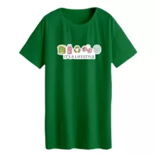 تی شرت لانگ زنانه مدل لایف استایل رنگ سبز