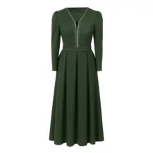 پیراهن یقه هفت زنانه مدل پوشیده رنگ سبز