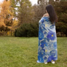 شال مبل مدل گلدار کد f2sh1066 سایز 100x180 سانتی متر