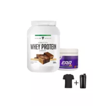 پودر پروتئین وی بوستر ترک نوتریشن با طعم ویفر شکلات و پودر آمینو ای ای ای جی فورس ترک نوتریشن و تیشرت و شیکر