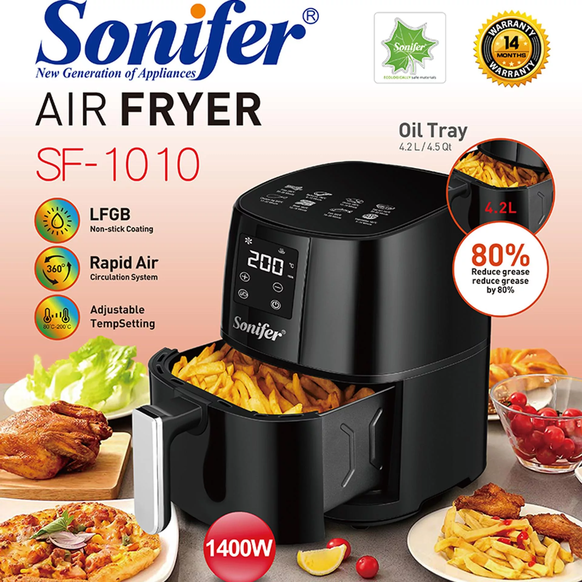 سرخ کن بدون روغن سونیفر مدل SF-1010