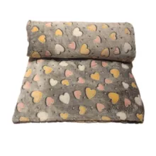 پتو مسافرتی 1 نفر مدل قلبی رنگین سایز 150x200 سانتی‌متر