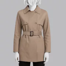 بارانی زنانه سرژه مدل 228150 رنگ قهوه ای