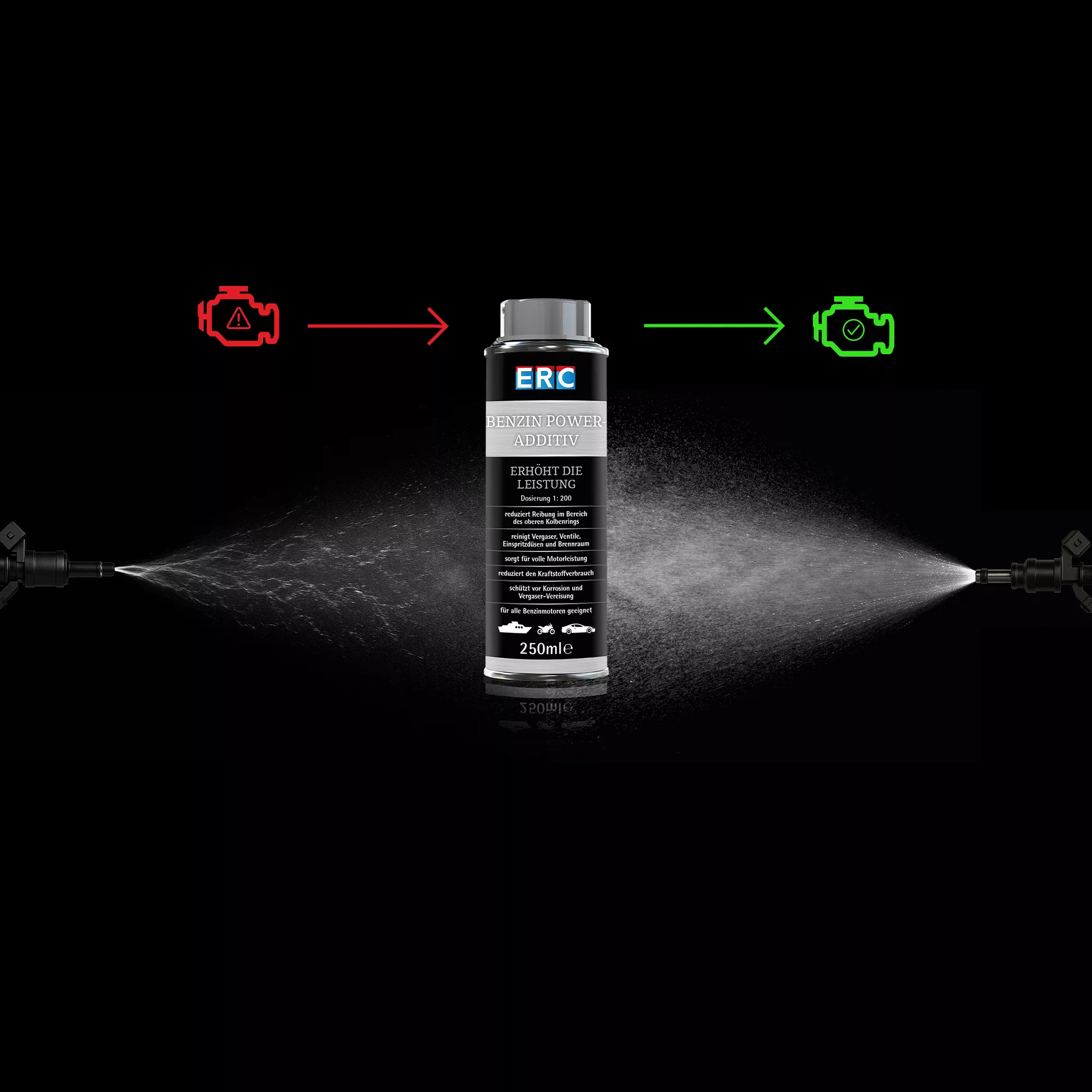 مکمل سوخت خودرو ای آر سی مدل افزایش دهنده و شتاب دهنده کد 1010D025-20C4 حجم ۲۵۰ میلی لیتر