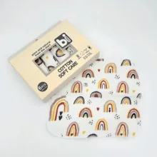 دستمال دست و صورت نوزاد بی بی بی مدل رنگین کمان 2 مجموعه 6 عددی